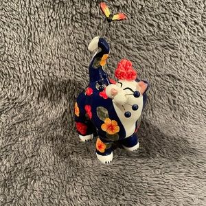 Amy Lacombe WhimsiClay Art Standing Cat -Dee Dee & Monarch